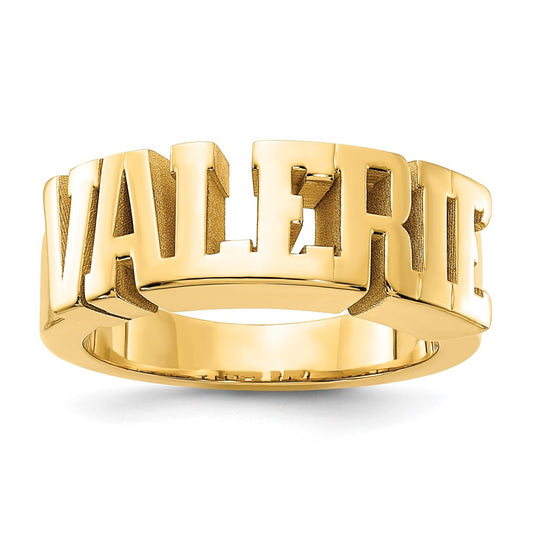 14k Yellow Gold Cut-out Name Ring