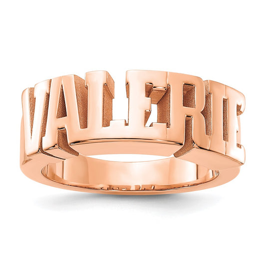 14k Rose Gold Cut-out Name Rings