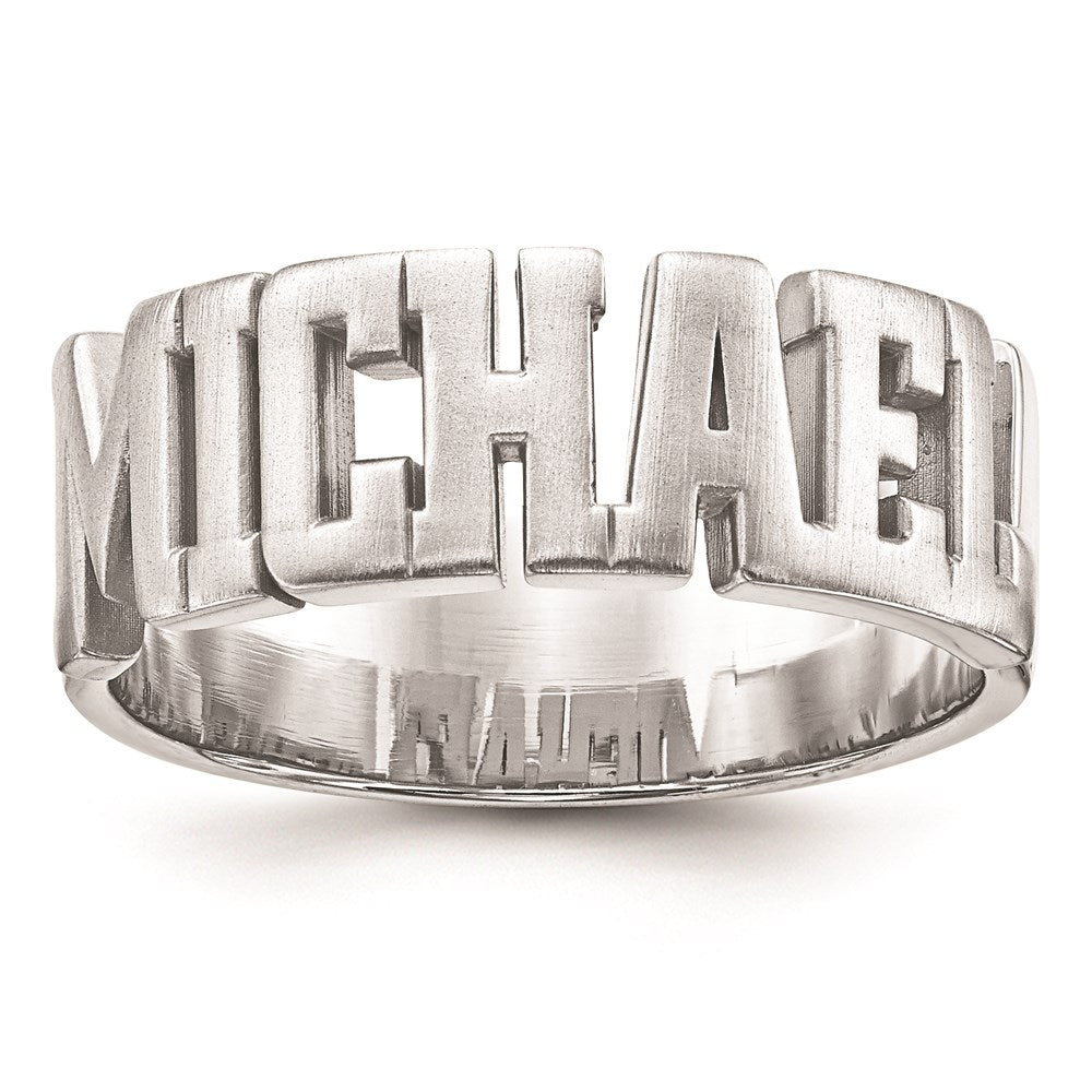 10k White Gold cut-out Name Ring