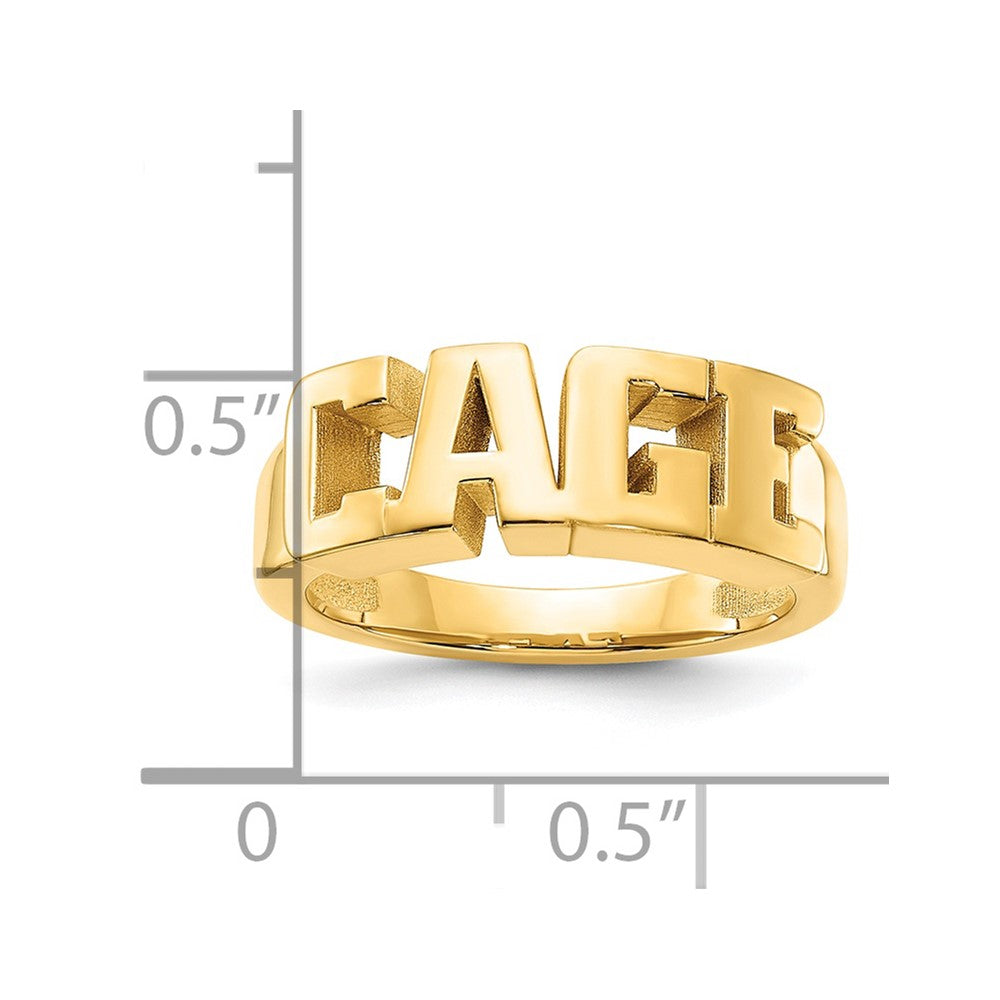 14k Yellow Gold Cut-out Name Ring