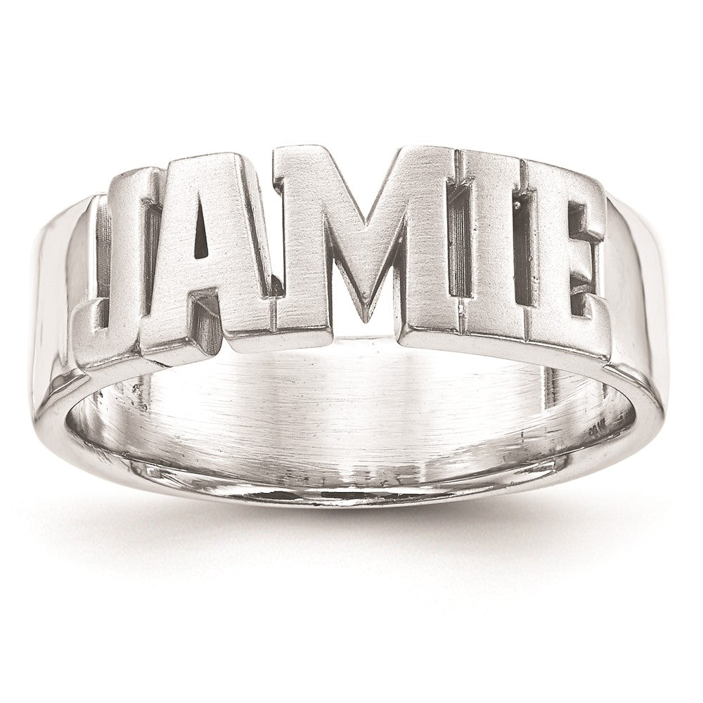 10k White Gold Cut-out Name Ring