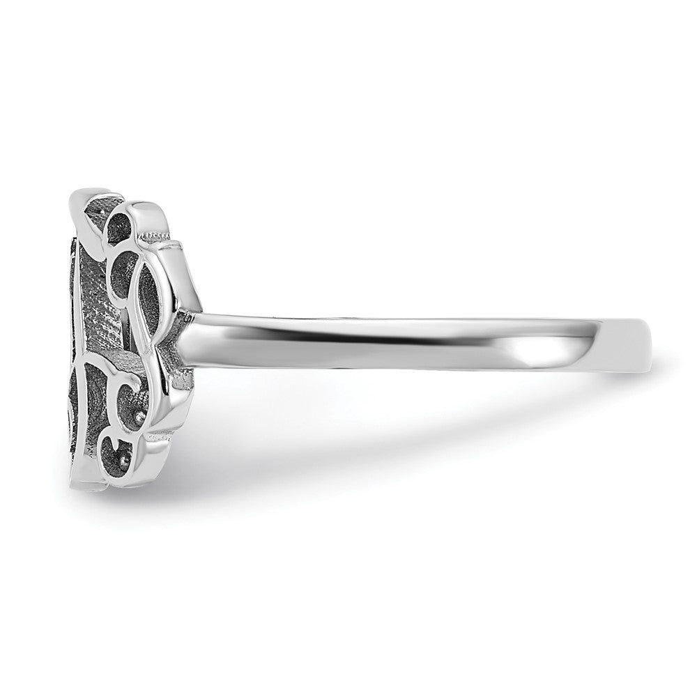 Sterling Silver/Rhodium-plated Monogram Ring
