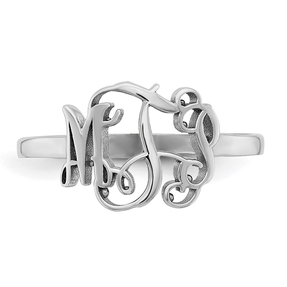 10k White Gold Monogram Ring