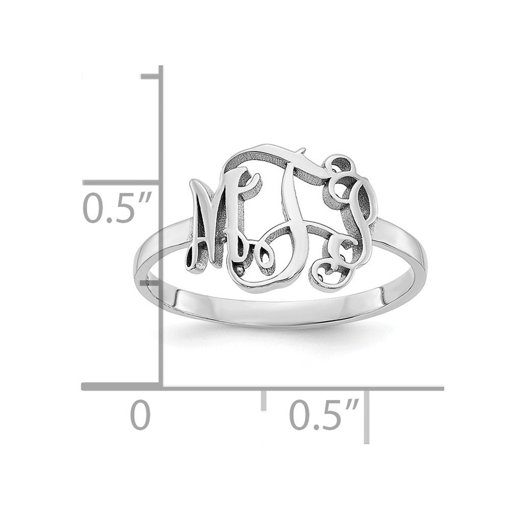 10k White Gold Monogram Ring