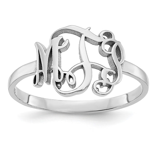 10k White Gold Monogram Ring