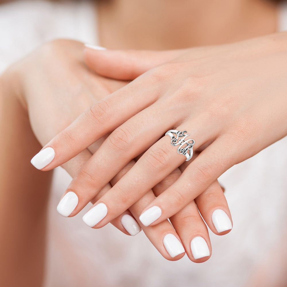 14k White Gold Monogram Ring