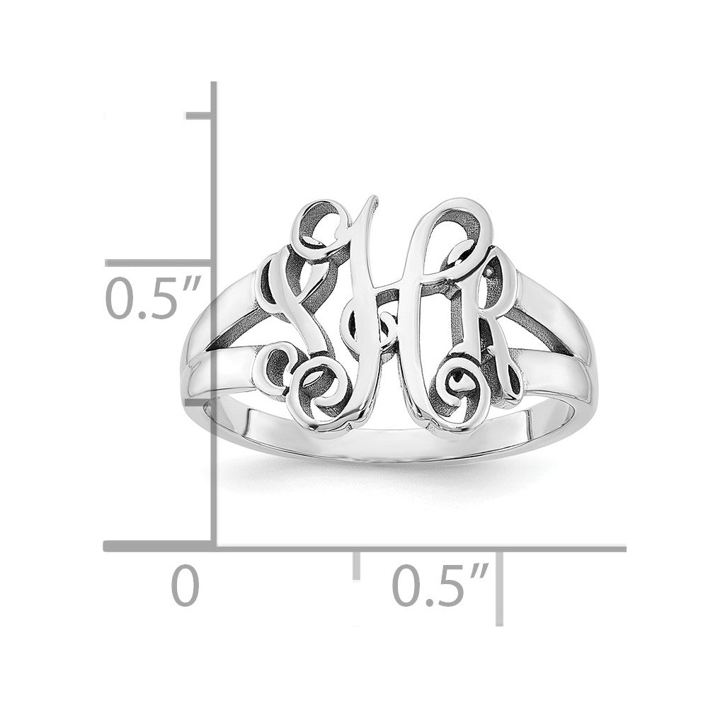 10k White Gold Monogram Ring