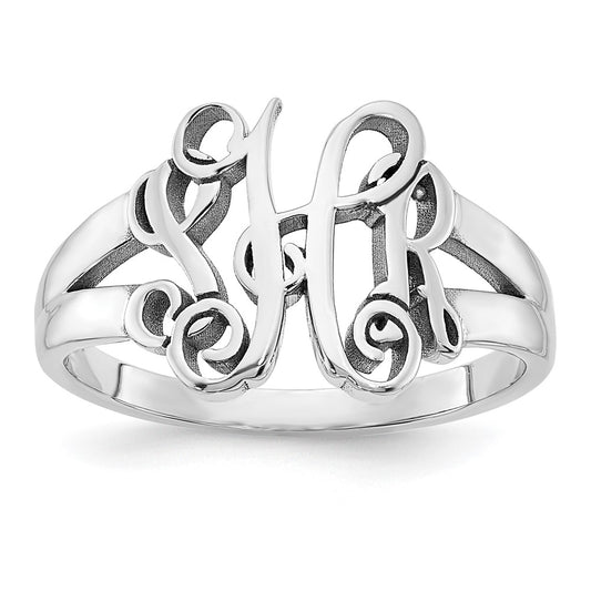 10k White Gold Monogram Ring