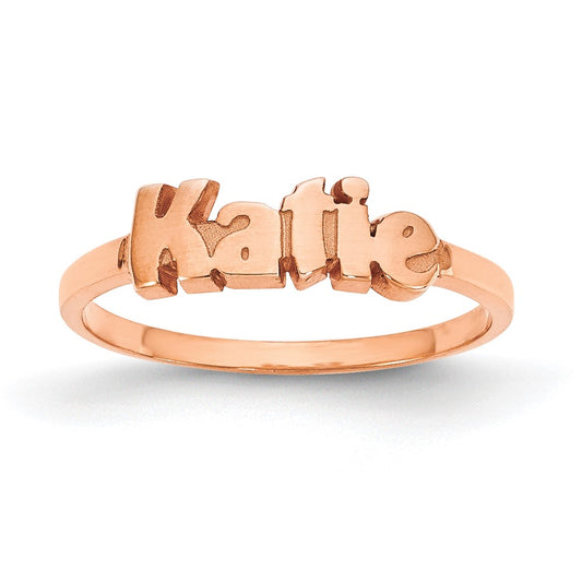 14k Rose Gold Name Plate Ring