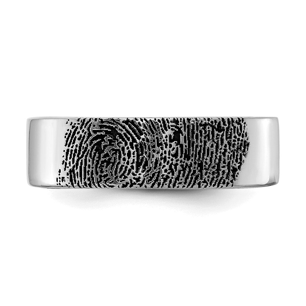 10k White Gold Fingerprint Ring