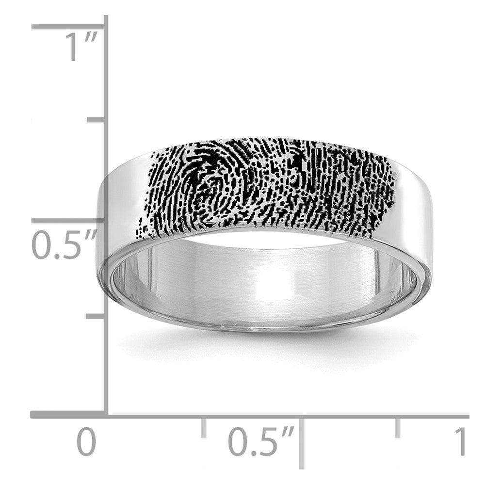 10k White Gold Fingerprint Ring