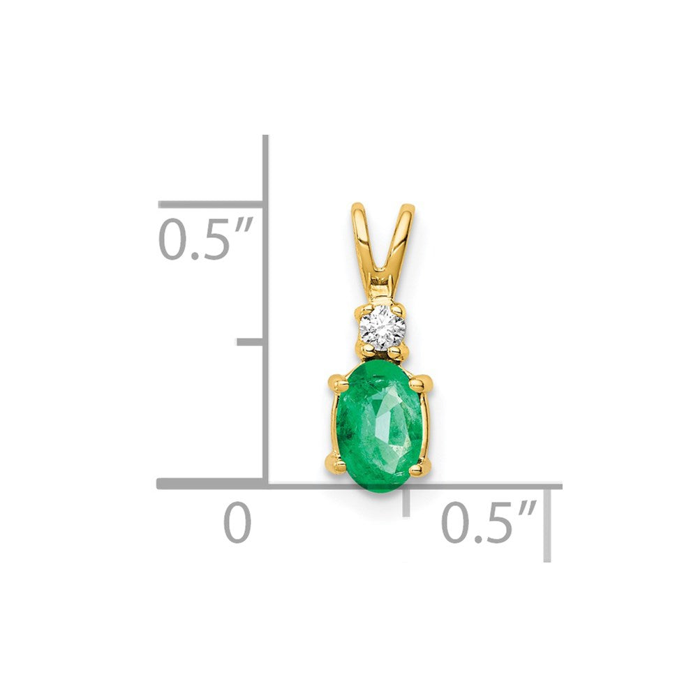 14k Emerald Diamond pendant