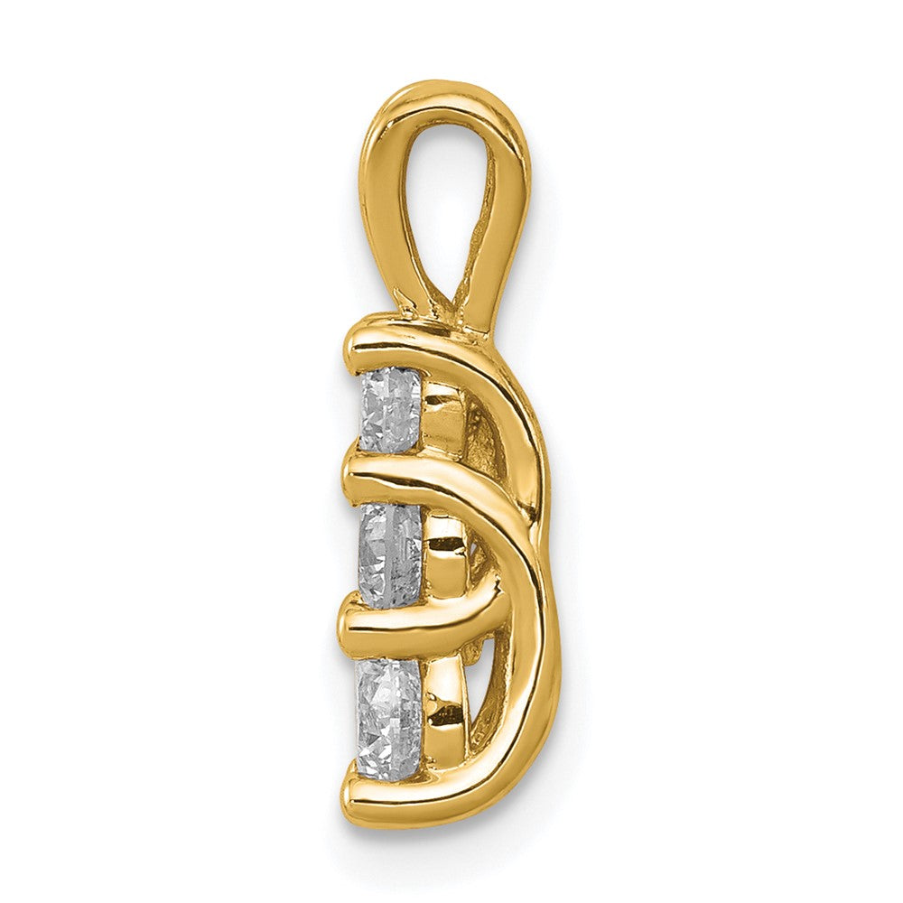 14ky AA Diamond Small Three Stone Pendant