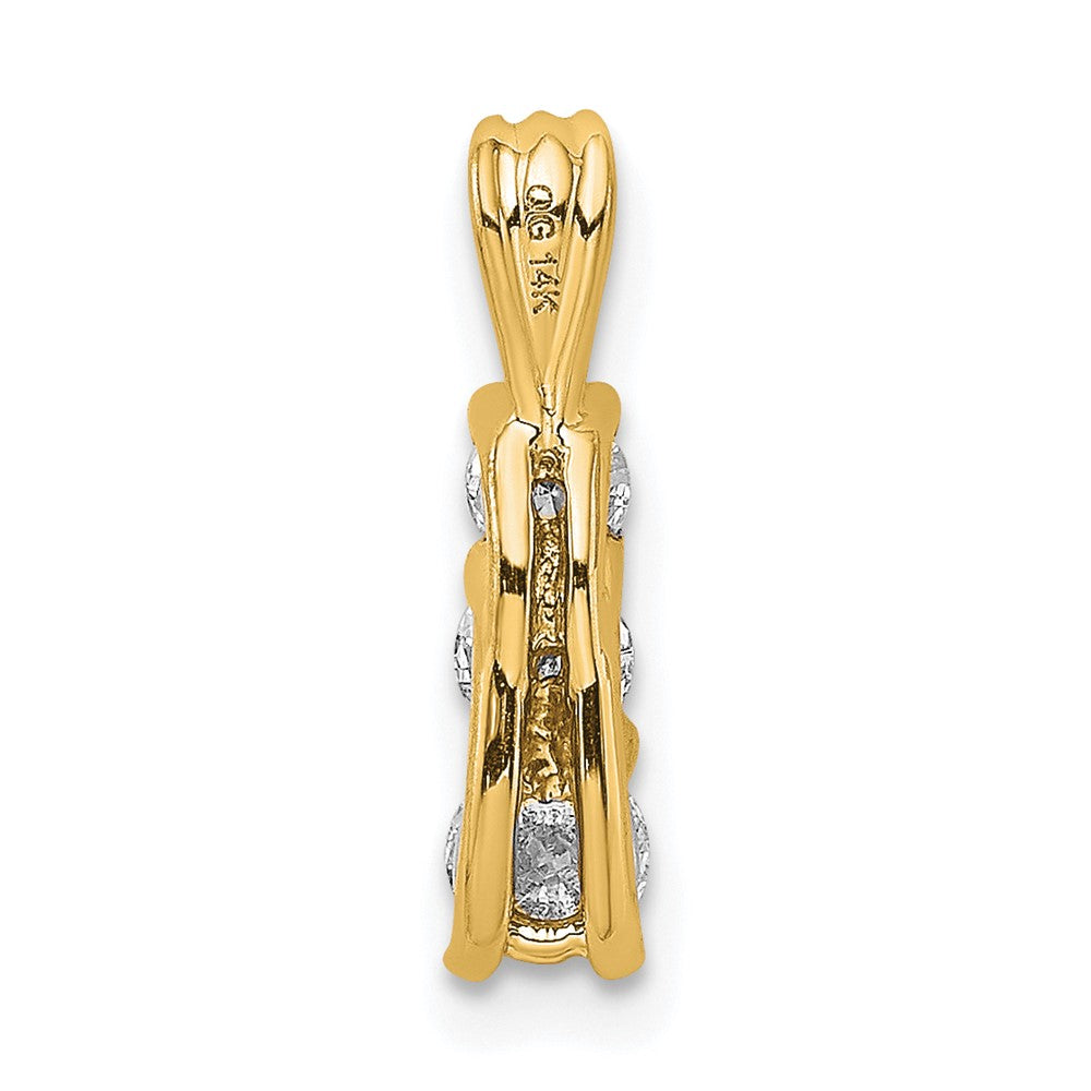 14ky AA Diamond Small Three Stone Pendant