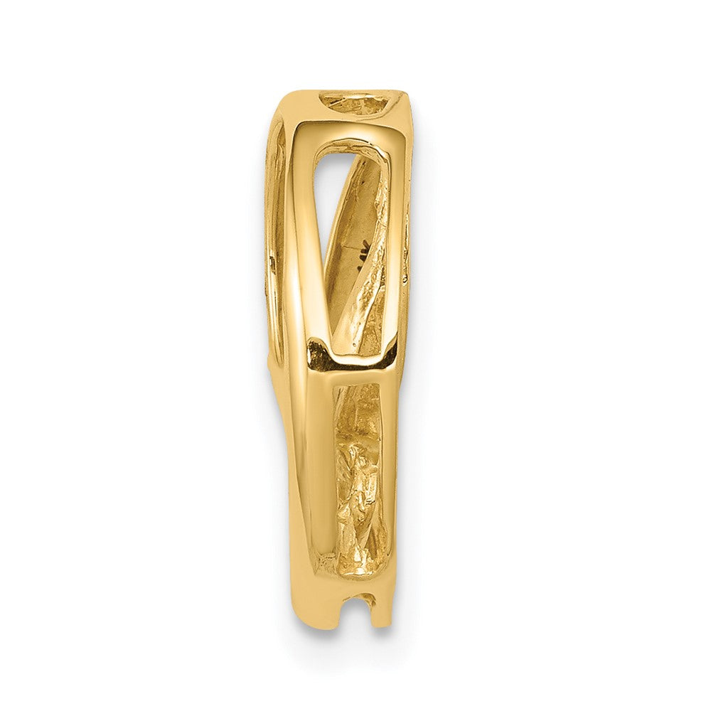 14k 3.2mm VS Diamond Three Stone Circles Chain Slide