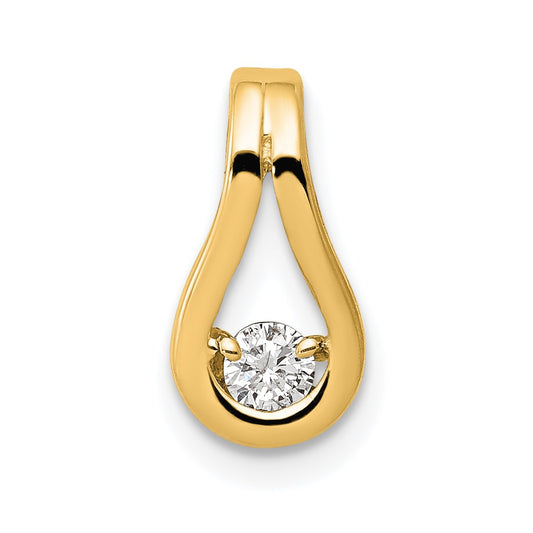 14k 2.8mm AAA Diamond Teardrop Shape Slide Pendant