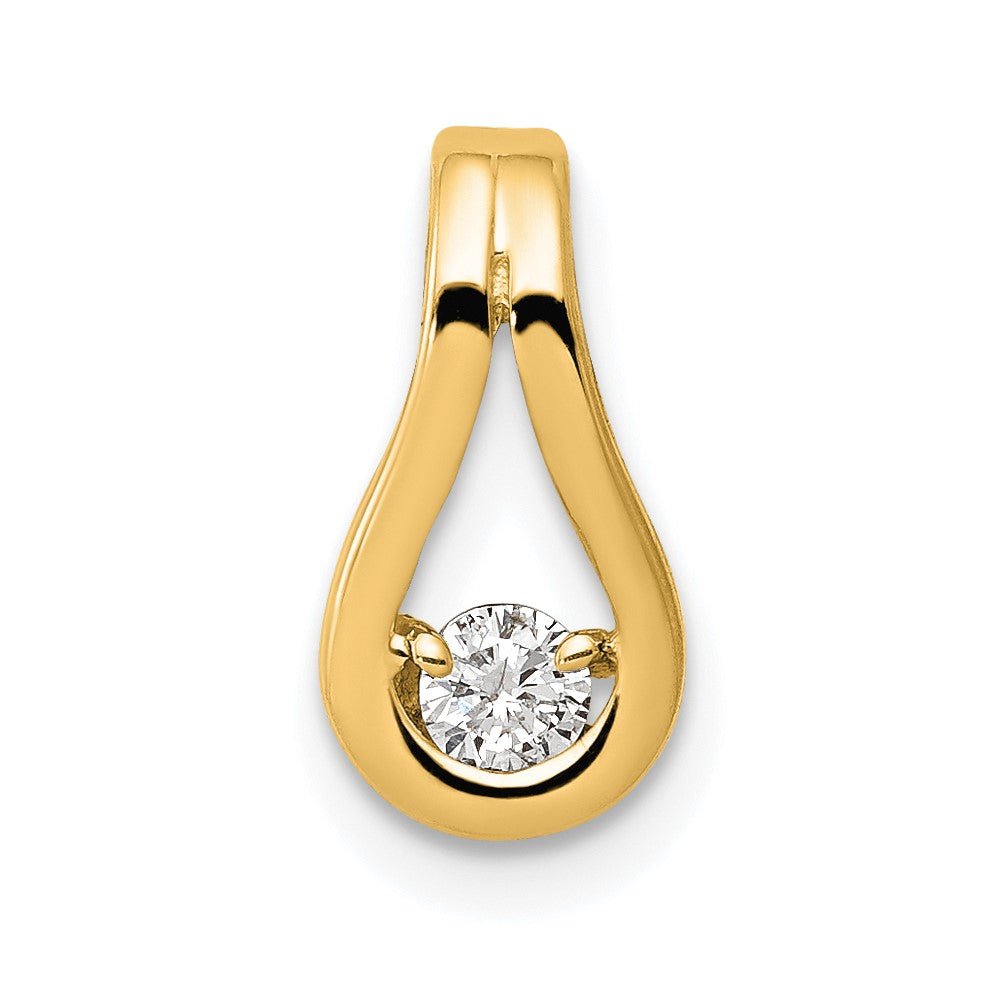14k 2.8mm AA Diamond Teardrop Shape Slide Pendant