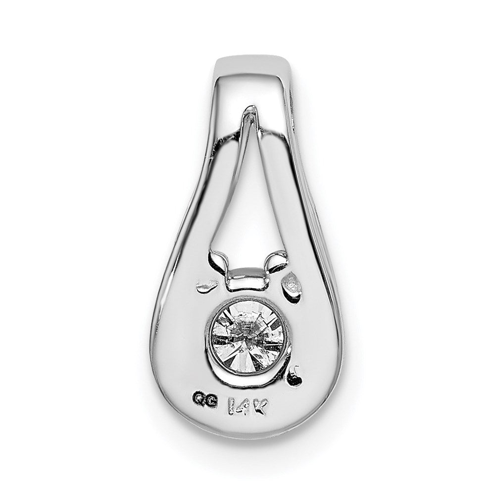 14k White Gold 4.7mm AA Diamond Teardrop Shape Slide Pendant