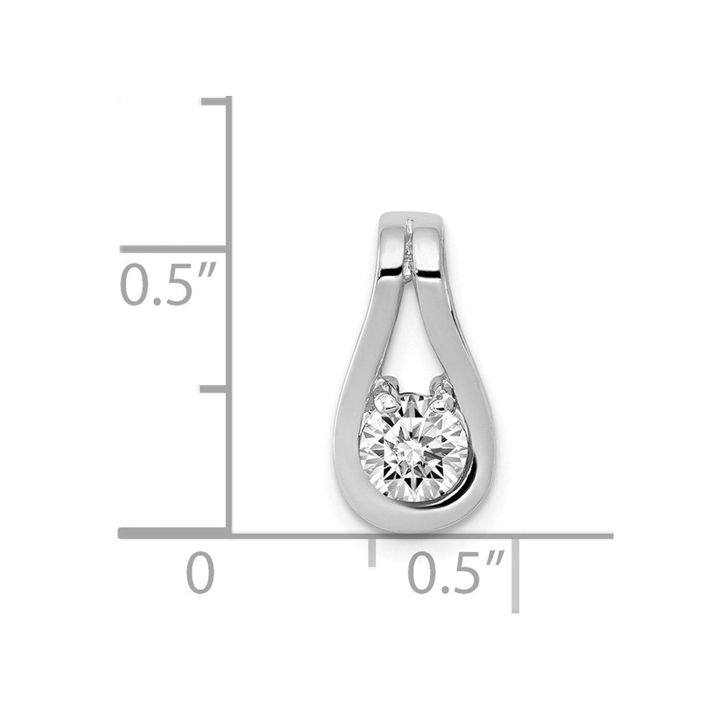 14k White Gold 4.7mm VS Diamond Teardrop Shape Slide Pendant