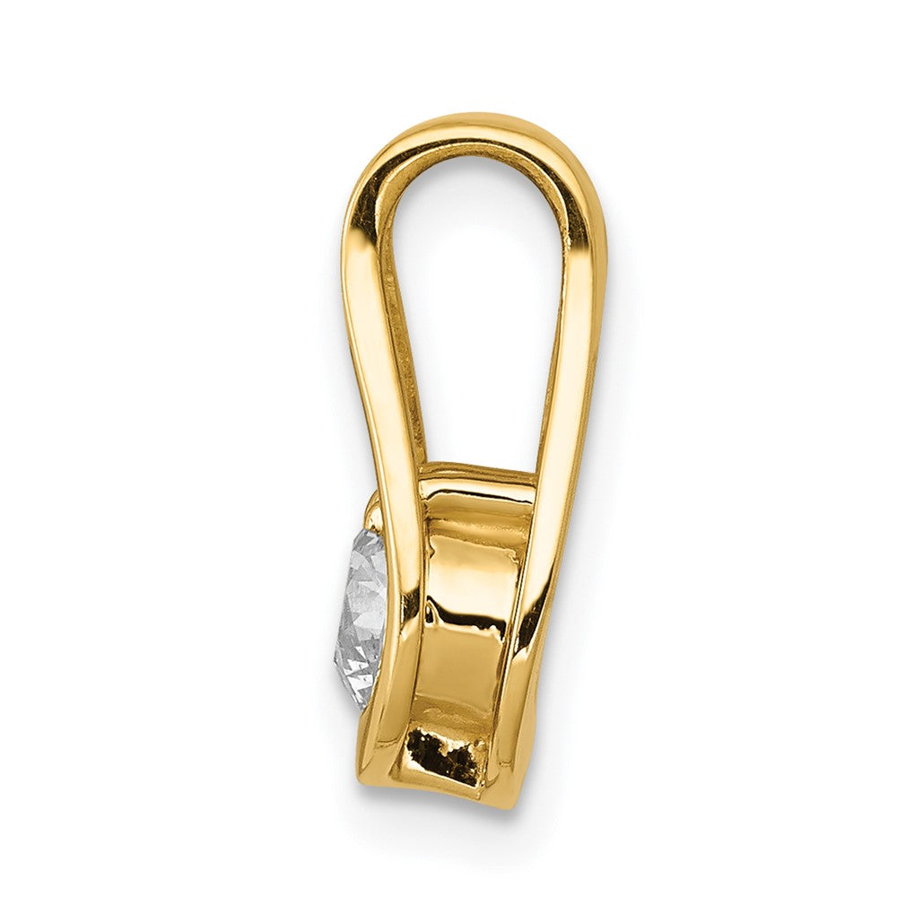 14k 4.7mm AAA Diamond Teardrop Shape Slide Pendant