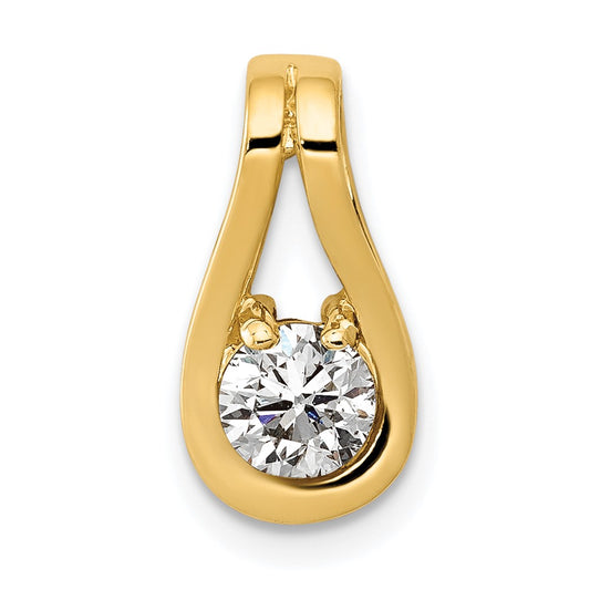 14k 4.7mm AAA Diamond Teardrop Shape Slide Pendant