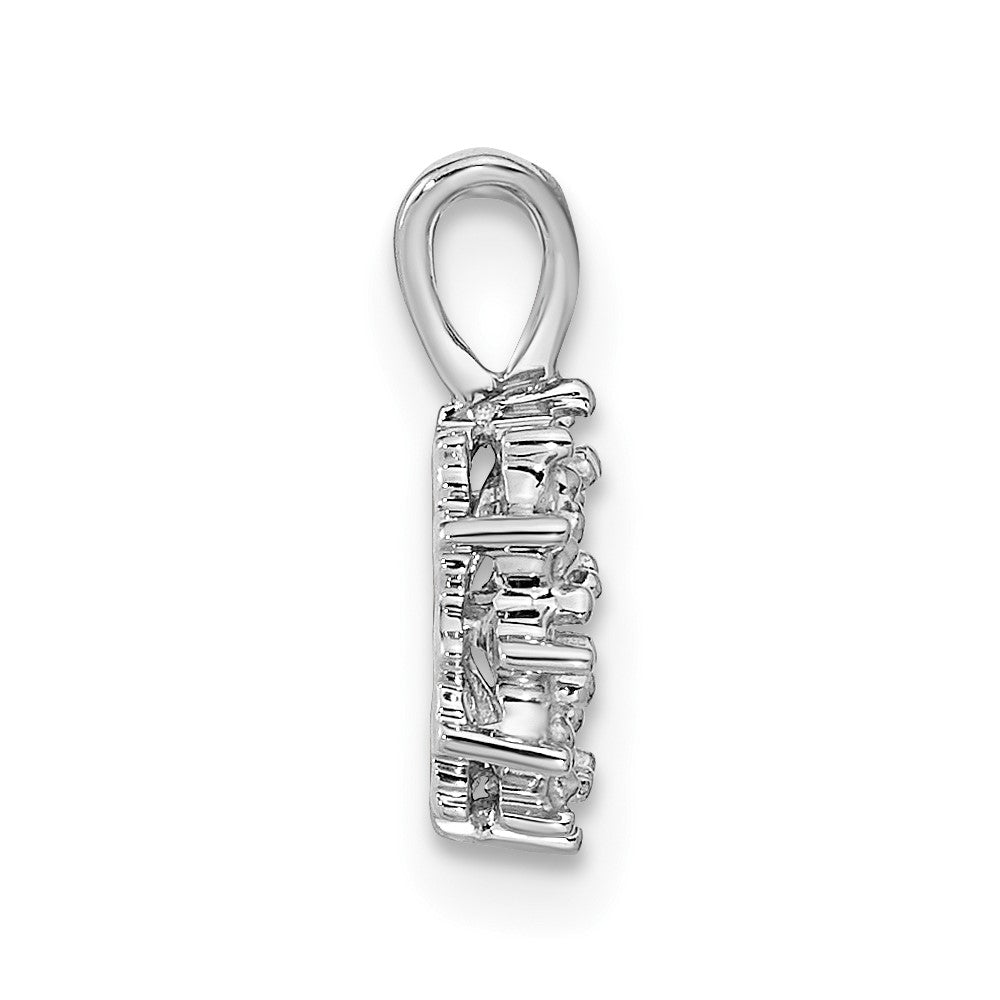 14k White Gold 4.5mm Round Freshwater Cultured Pearl VS Diamond Pendant