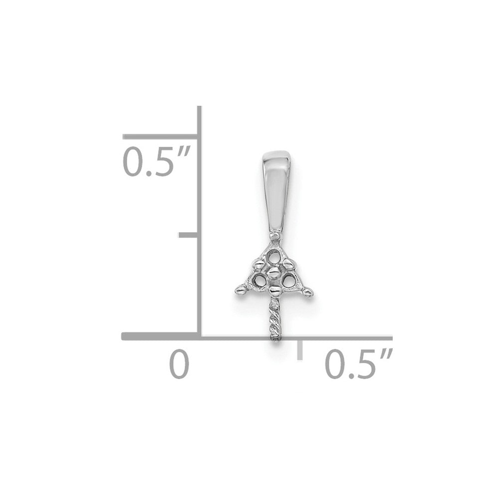 14k White Gold 7mm White Round Freshwater Cultured Pearl A Diamond Pendant
