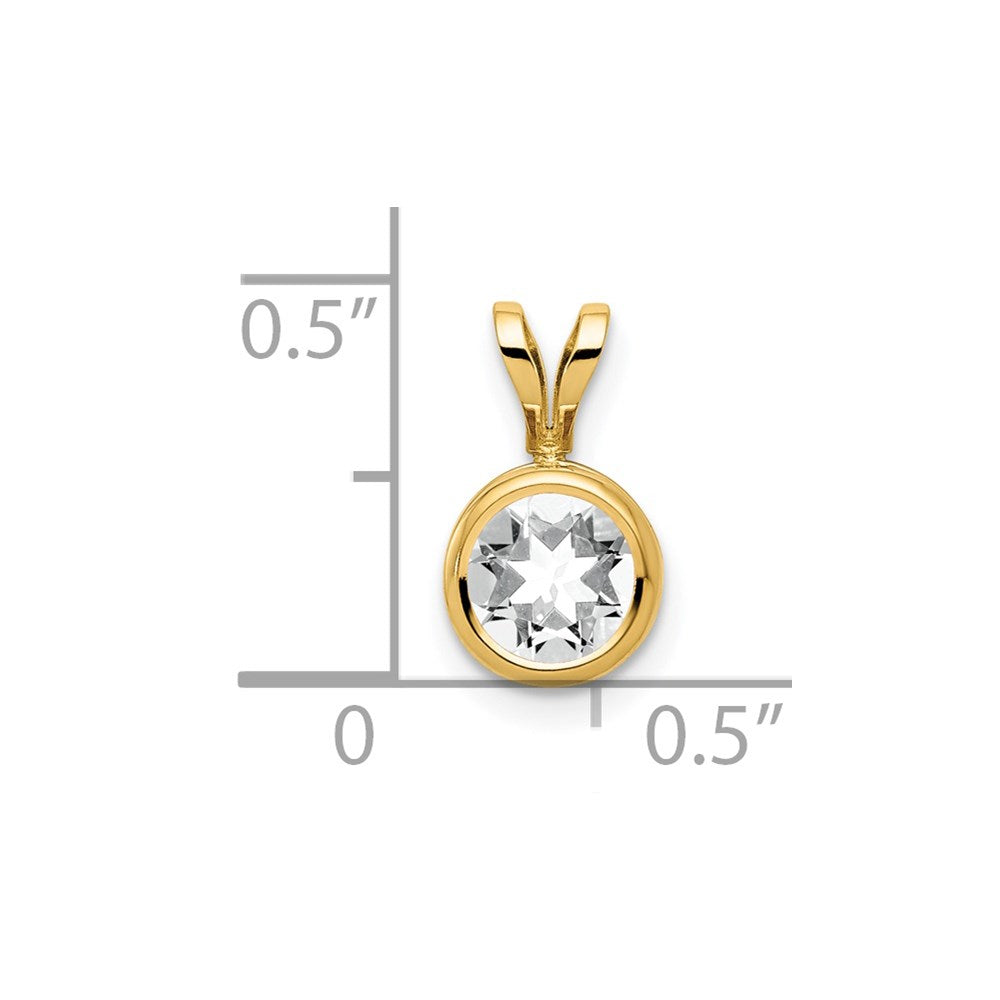 14k 6mm Cubic Zirconia bezel pendant