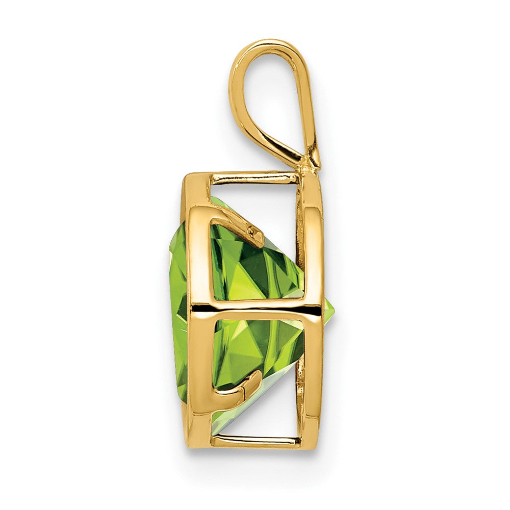 14k 8mm Peridot bezel pendant