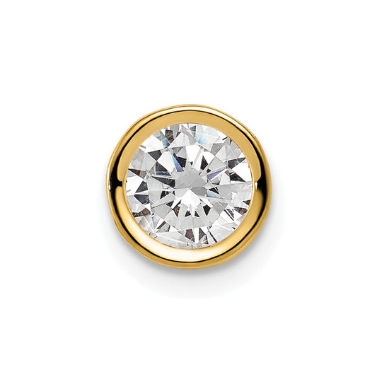 14k 6mm Cubic Zirconia Bezel Pendant