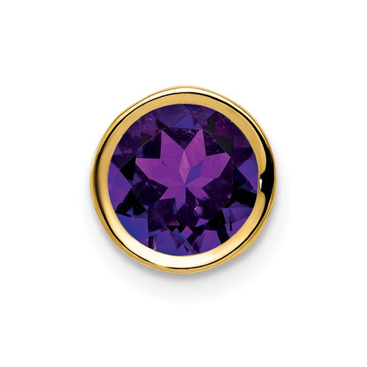 14k 7mm Amethyst bezel pendant