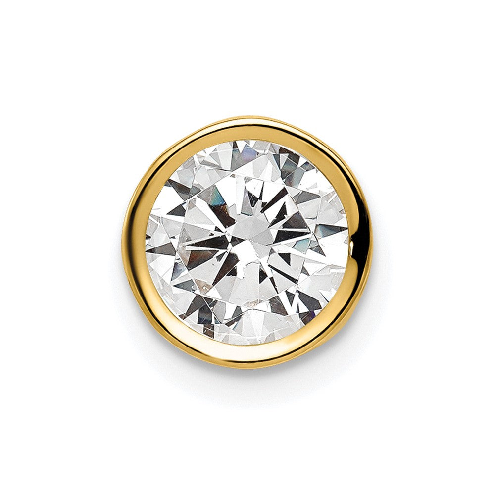 14k 7mm Cubic Zirconia Bezel Pendant