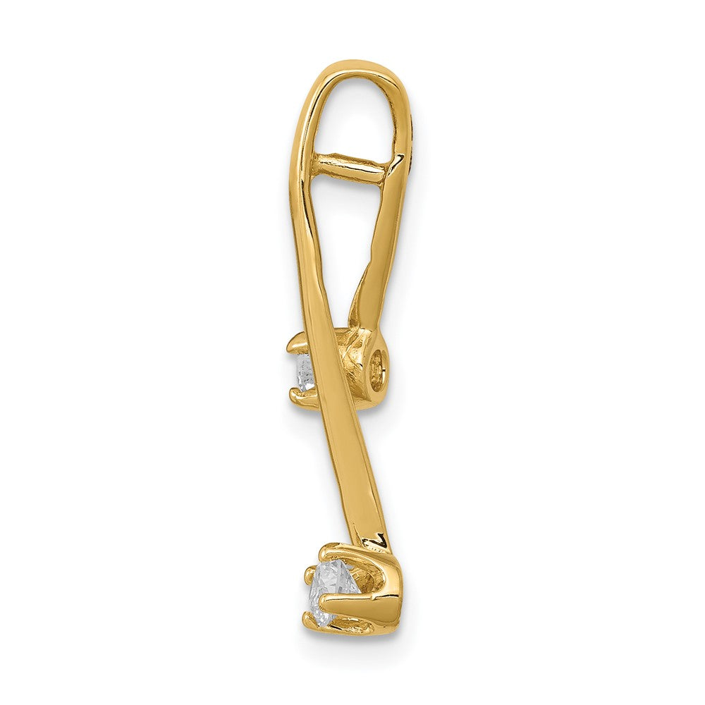14k A 2-3.0mm Diamond Chain Slide