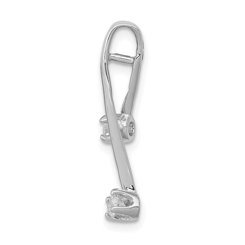 14k White Gold VS 2-3.0mm Diamond Chain Slide