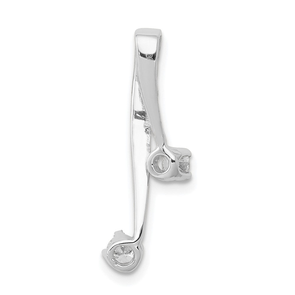 14k White Gold AAA 2-3.0mm Diamond Chain Slide