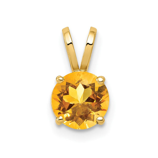 14k 6mm Citrine pendant