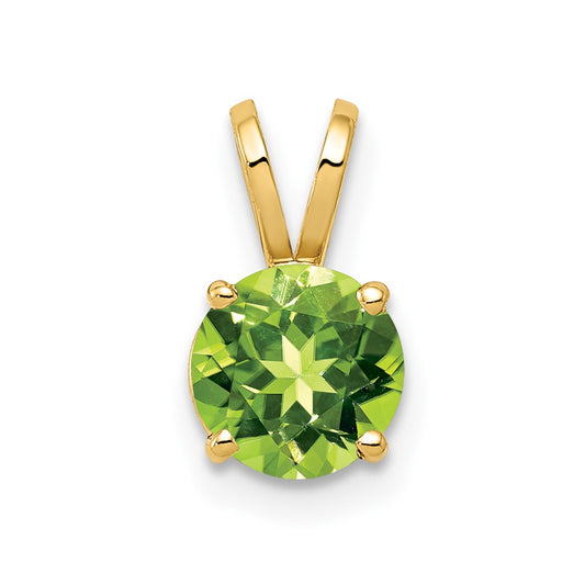 14k 6mm Peridot pendant