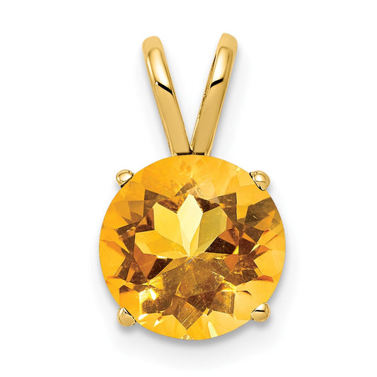 14k 8mm Citrine pendant