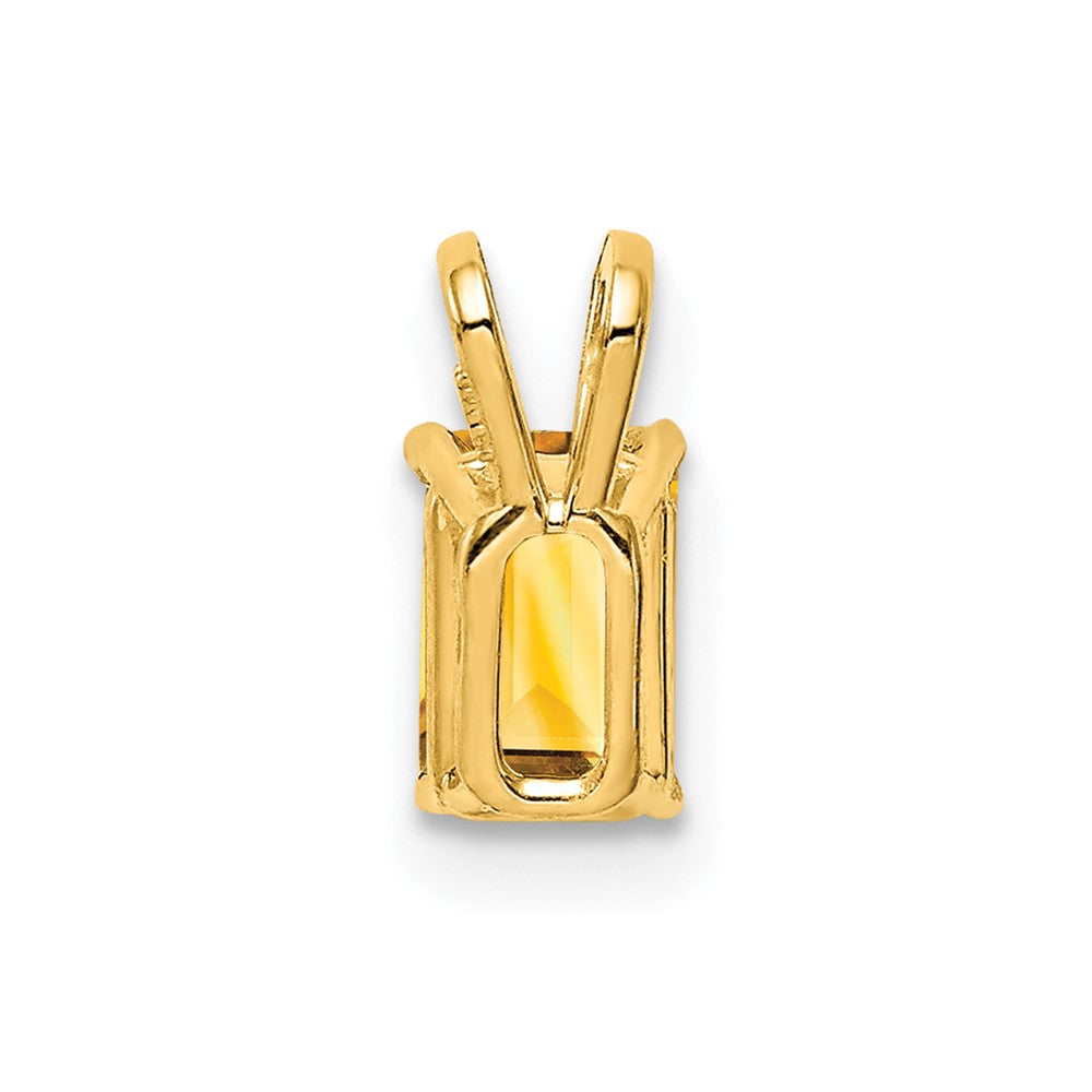 14k 6x4mm Emerald Cut Citrine pendant