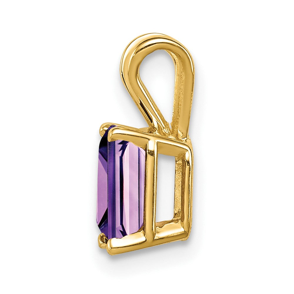 14k 7x5mm Emerald Cut Amethyst pendant