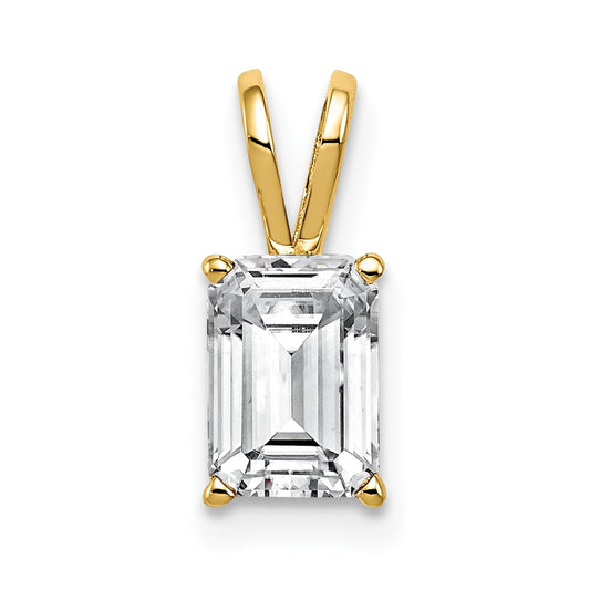 14k 8x6mm Emerald Cut Cubic Zirconia pendant