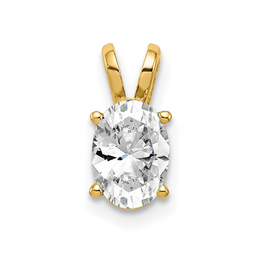 14k 7x5mm Oval Cubic Zirconia pendant