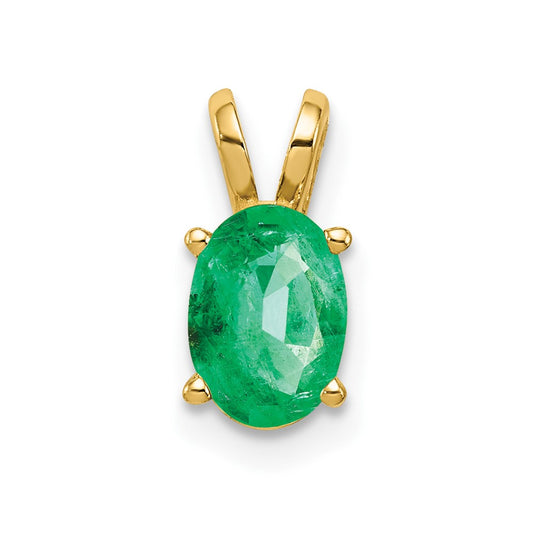 14k 7x5mm Oval Emerald pendant