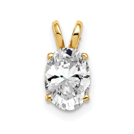14k 8x6mm Oval Cubic Zirconia pendant