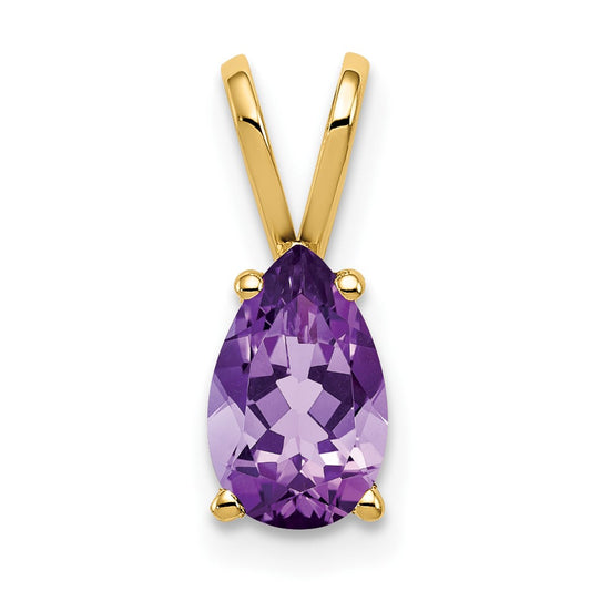 14k 8x5mm Pear Amethyst pendant