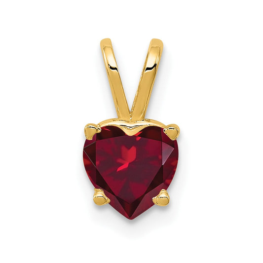 14k 6mm Heart Created Ruby pendant