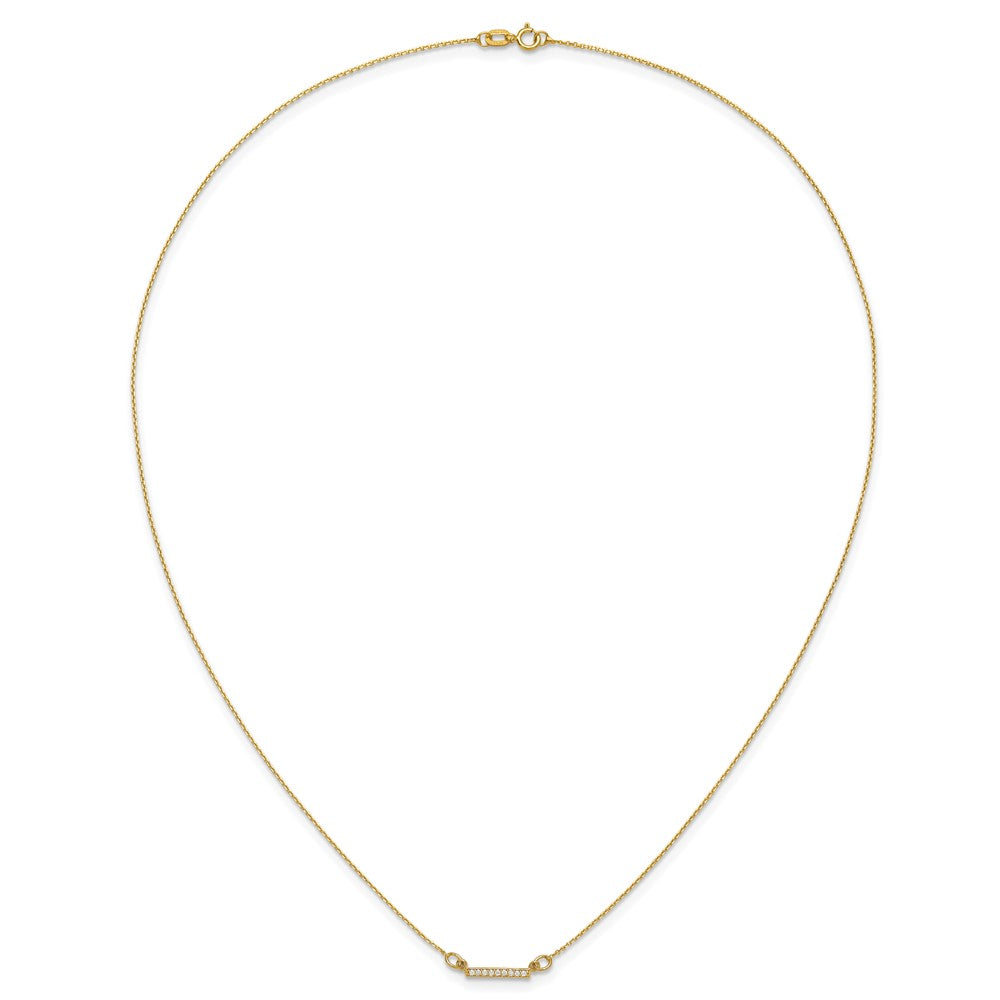 14ky Diamond Tiny Bar Necklace