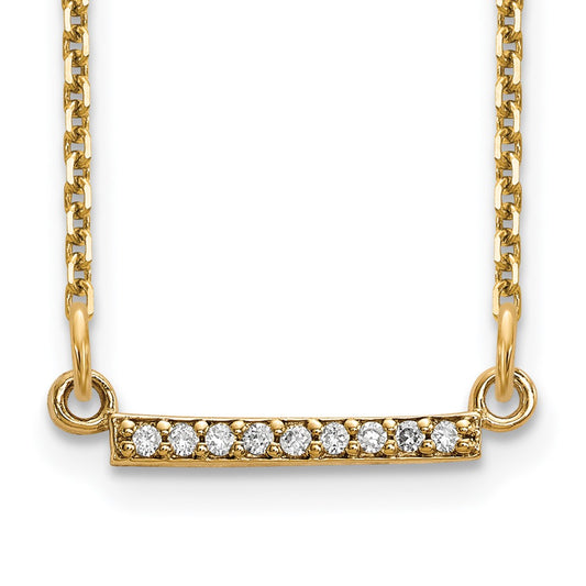 14ky Diamond Tiny Bar Necklace