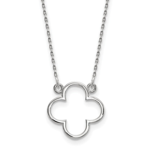 14k White Gold Small necklace Quatrefoil Design