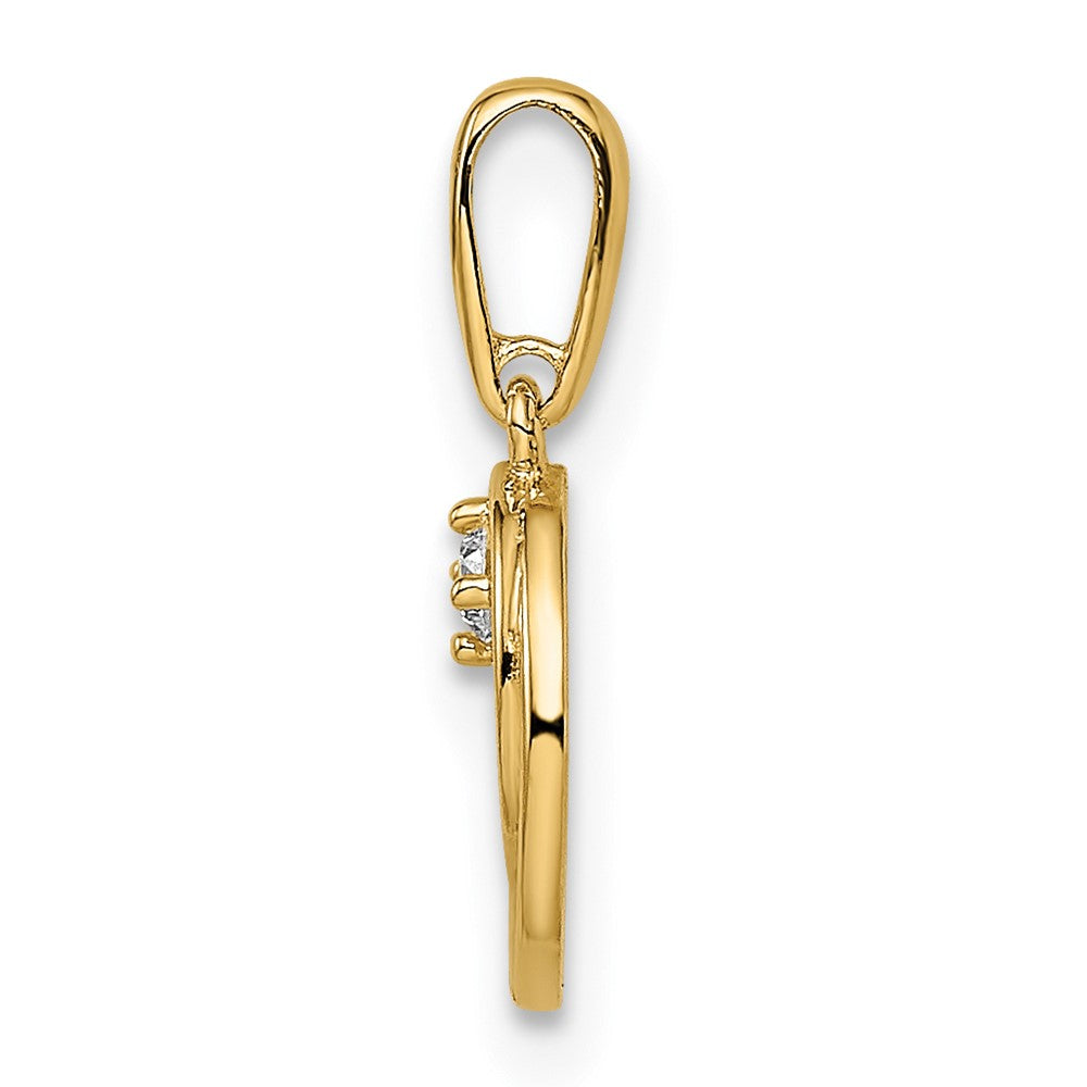 14K CZ Circle Pendant